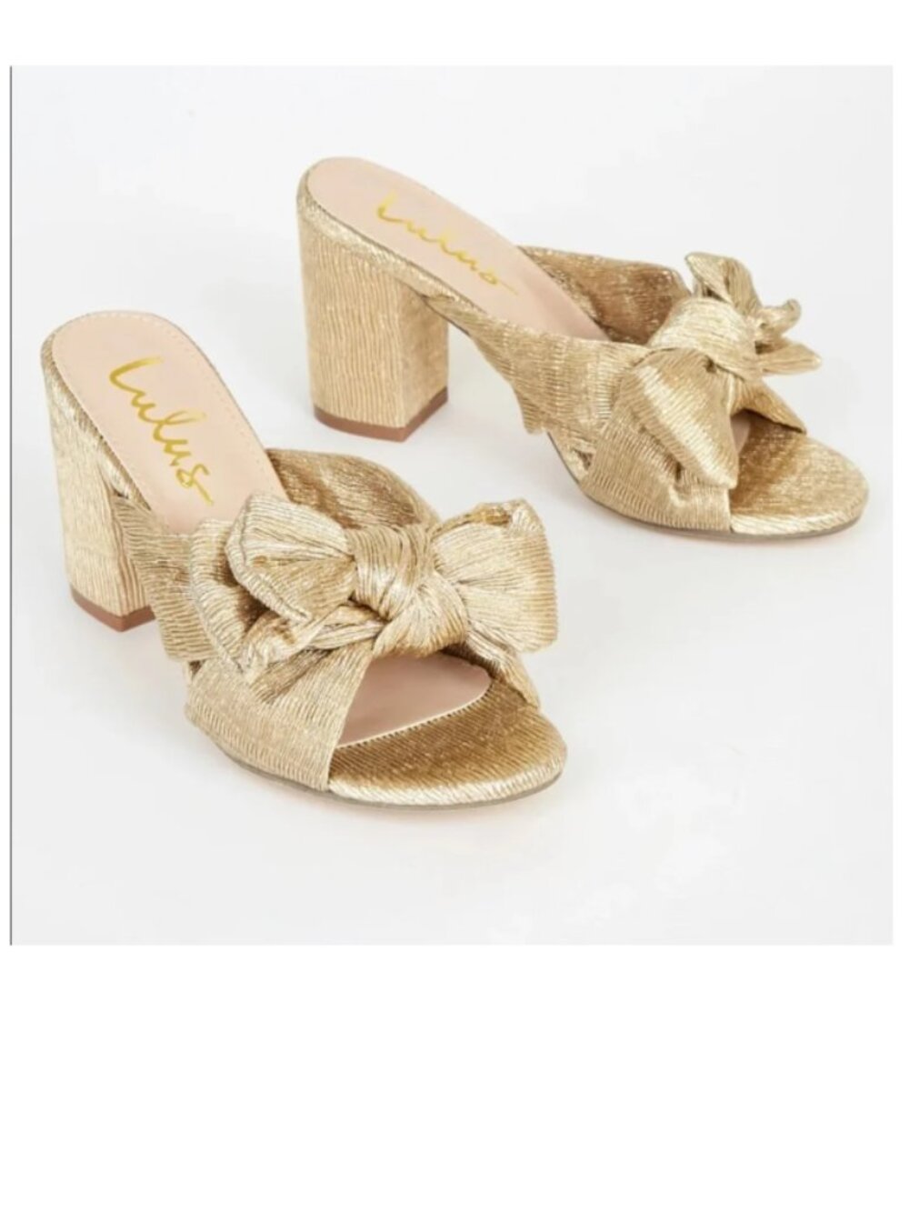 Lulus | Gold Knotted Heels 7.5